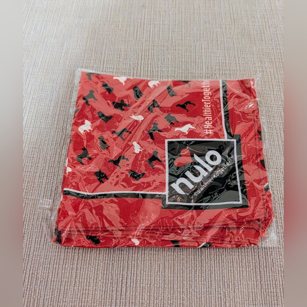 Brand New Nulo Dog Bandana - Red with Dog Silhouette Pattern